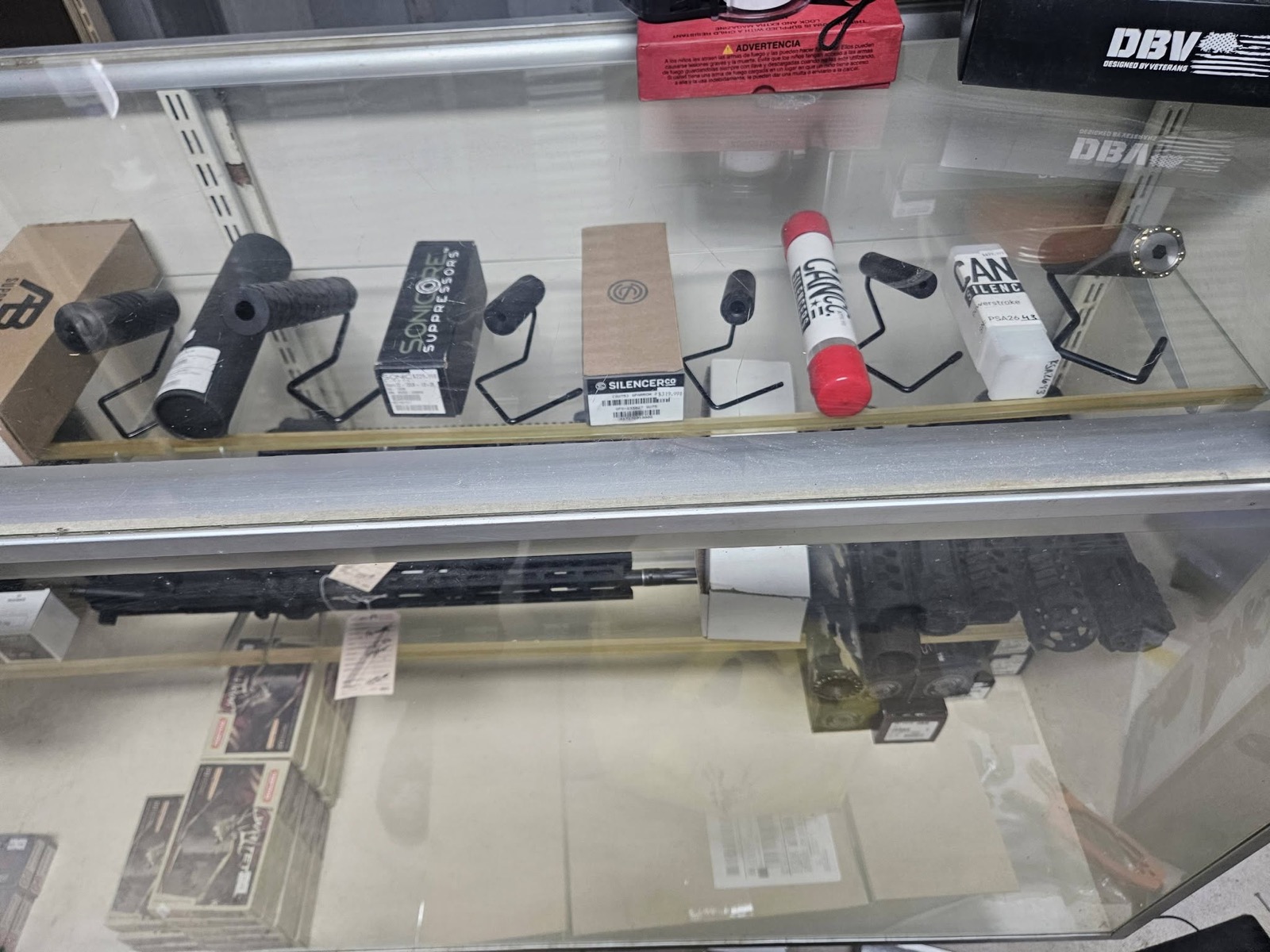 Silencers and suppressor counter inventory