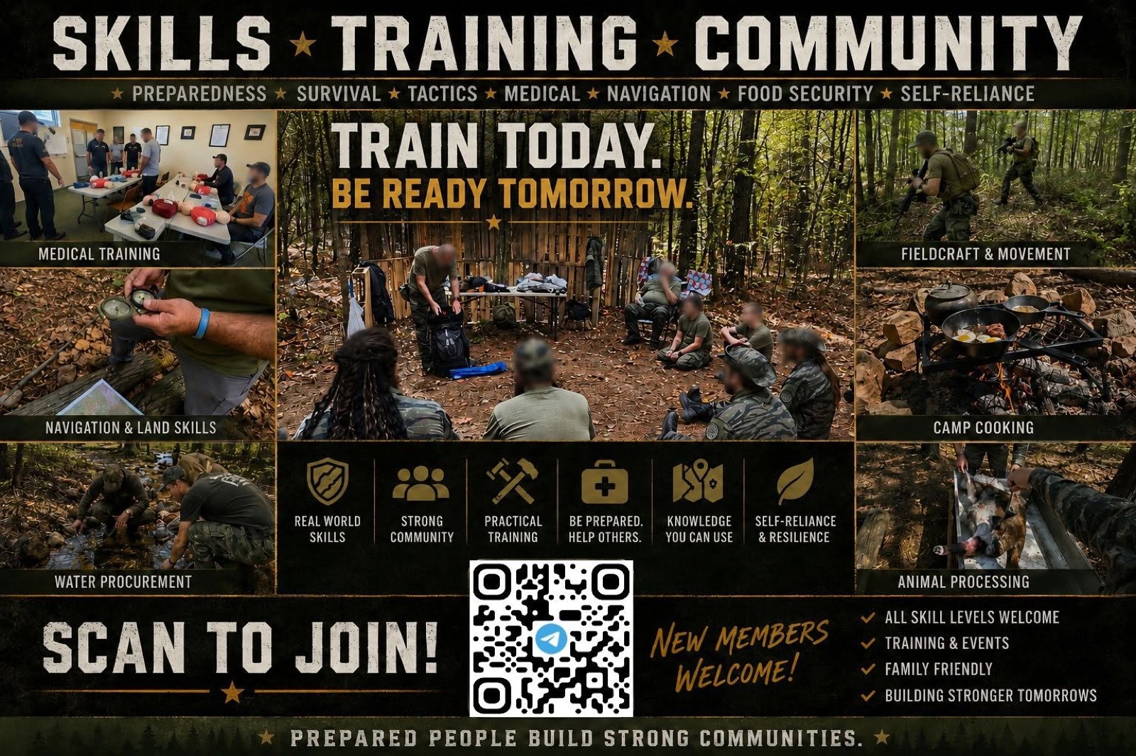 Outdoor survival training group near Barnesville Georgia